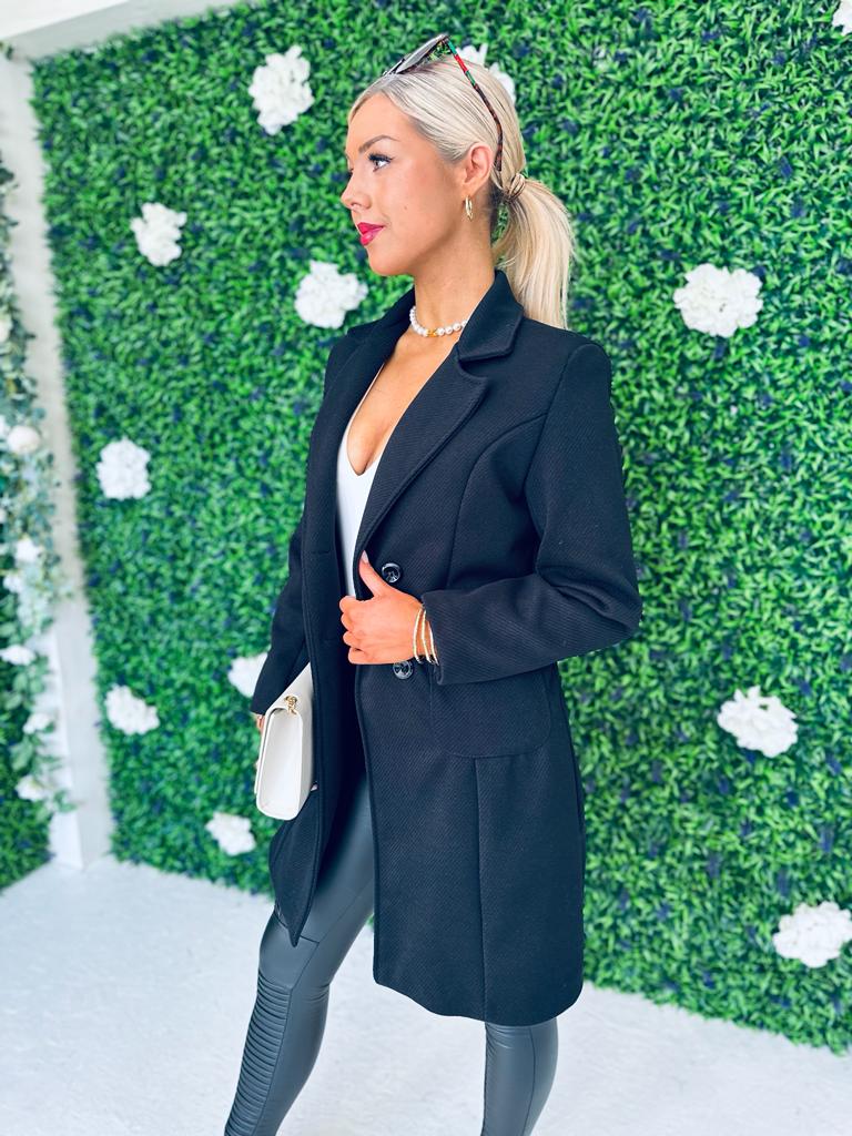 Jen Double Breasted Coat Black