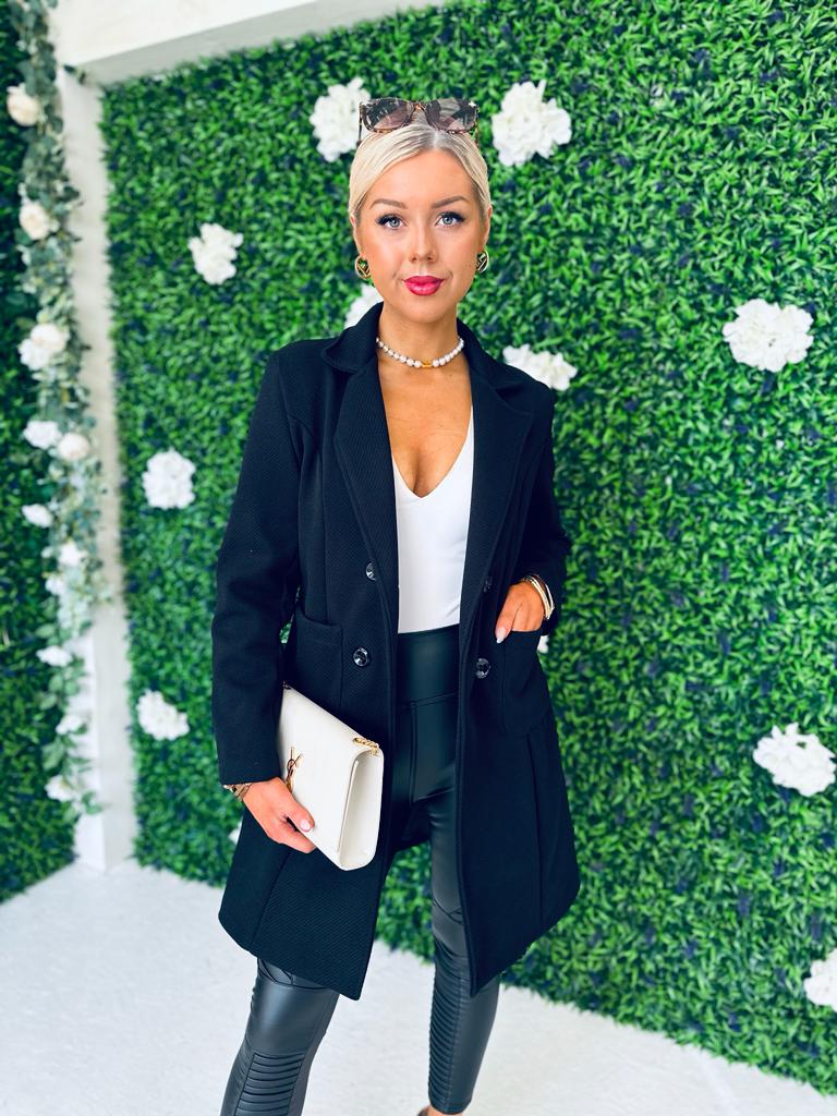 Jen Double Breasted Coat Black