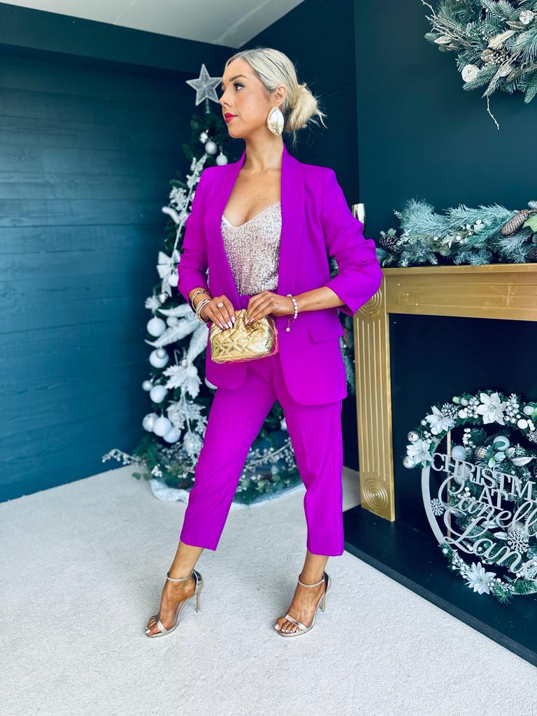 Harper Ruched Sleeve Suit Orchid