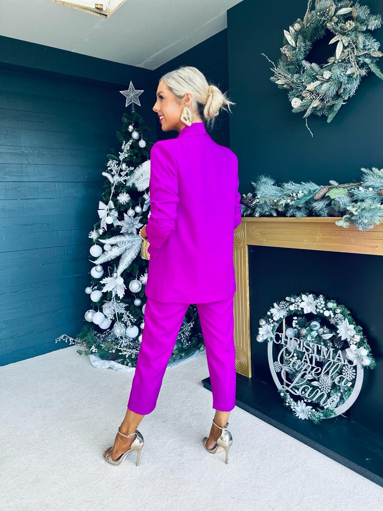 Harper Ruched Sleeve Suit Orchid