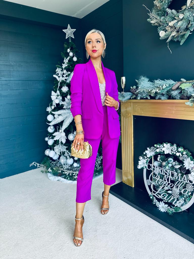 Harper Ruched Sleeve Suit Orchid