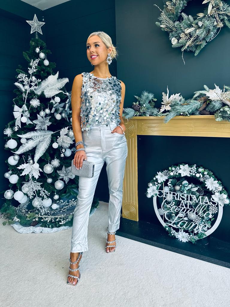 Skylar Tailored Trousers Silver