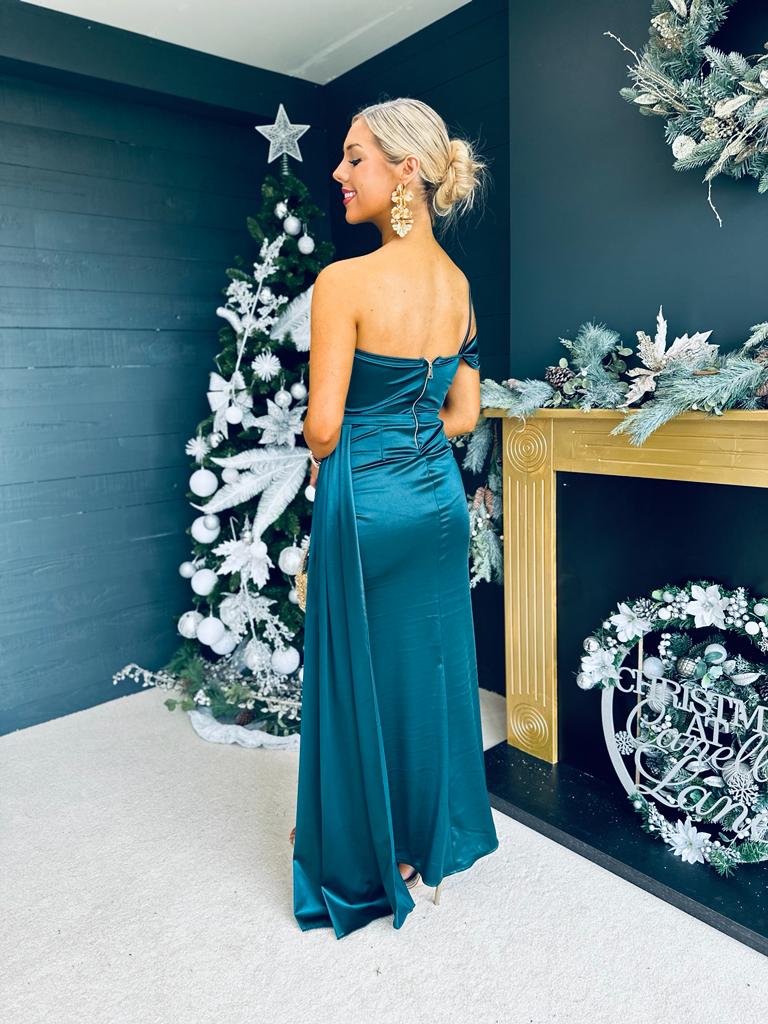 Alice Drape Detail Dress Forest