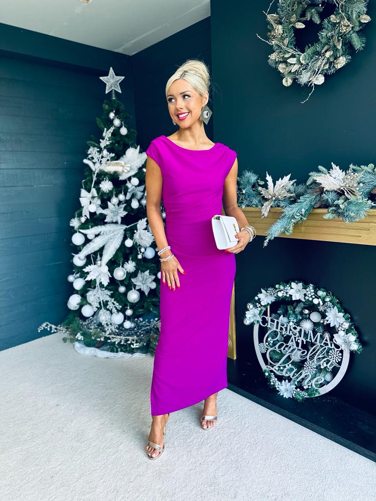 Gigi Gathered Maxi Dress Orchid