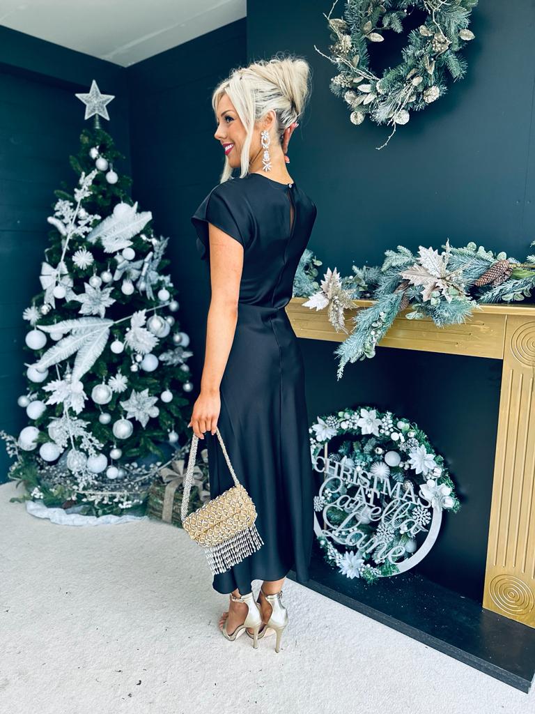 Ailbhe Satin Midaxi Dress Black