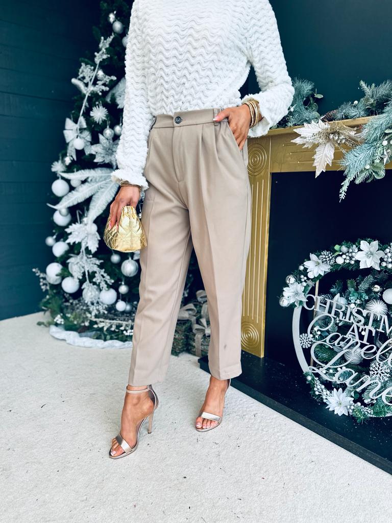 Samantha Tailored Trousers Taupe