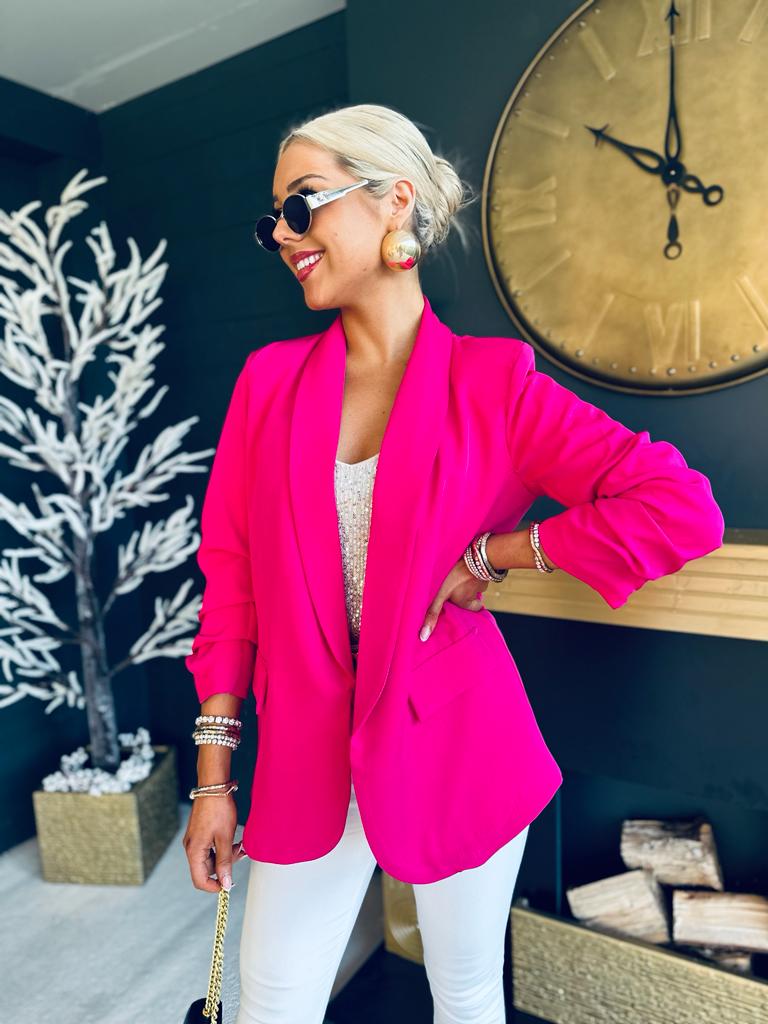 Pink casual online blazer