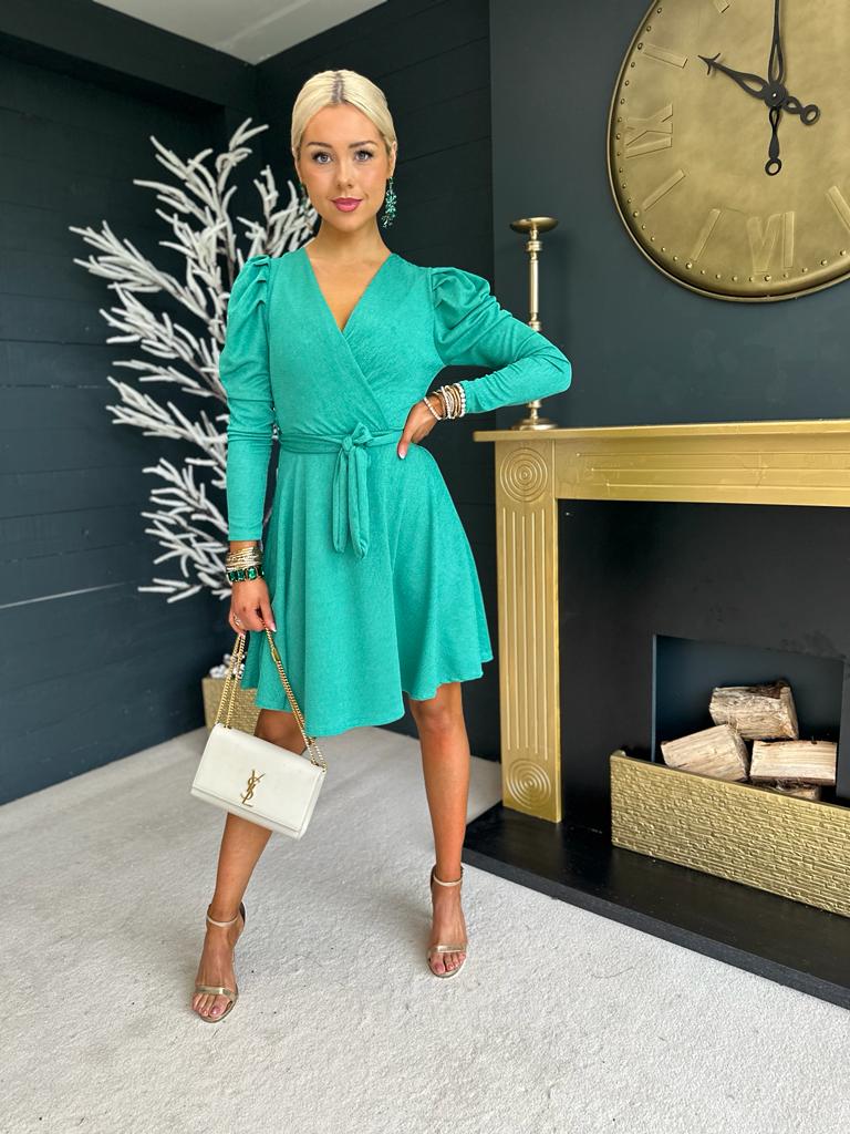 Mint green shop wrap dress