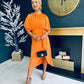 Anastasia Batwing Midi Dress Blood Orange
