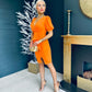 Valerie Drape Detail Mini Dress Orange
