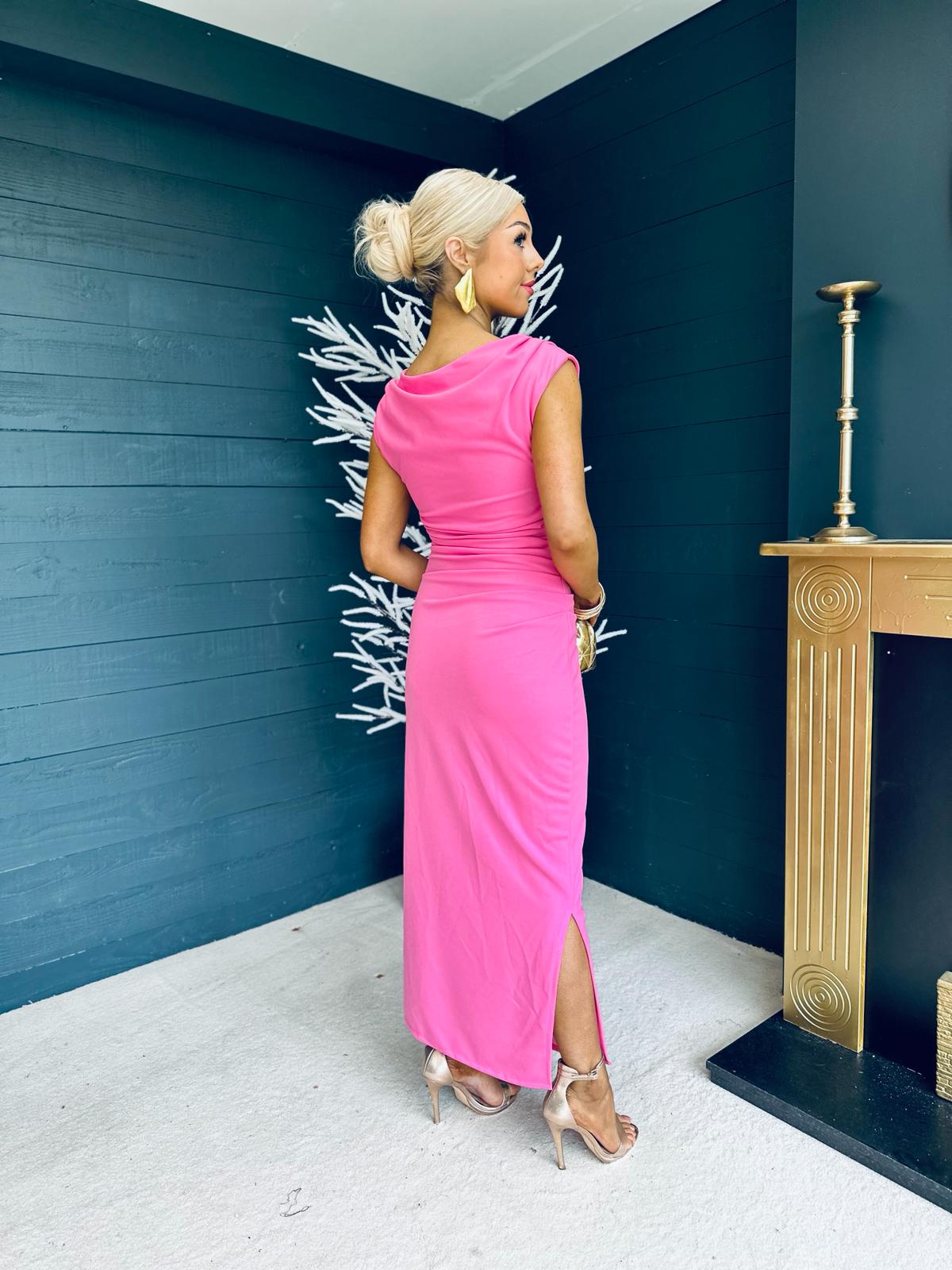 Gigi Gathered Maxi Dress Pink