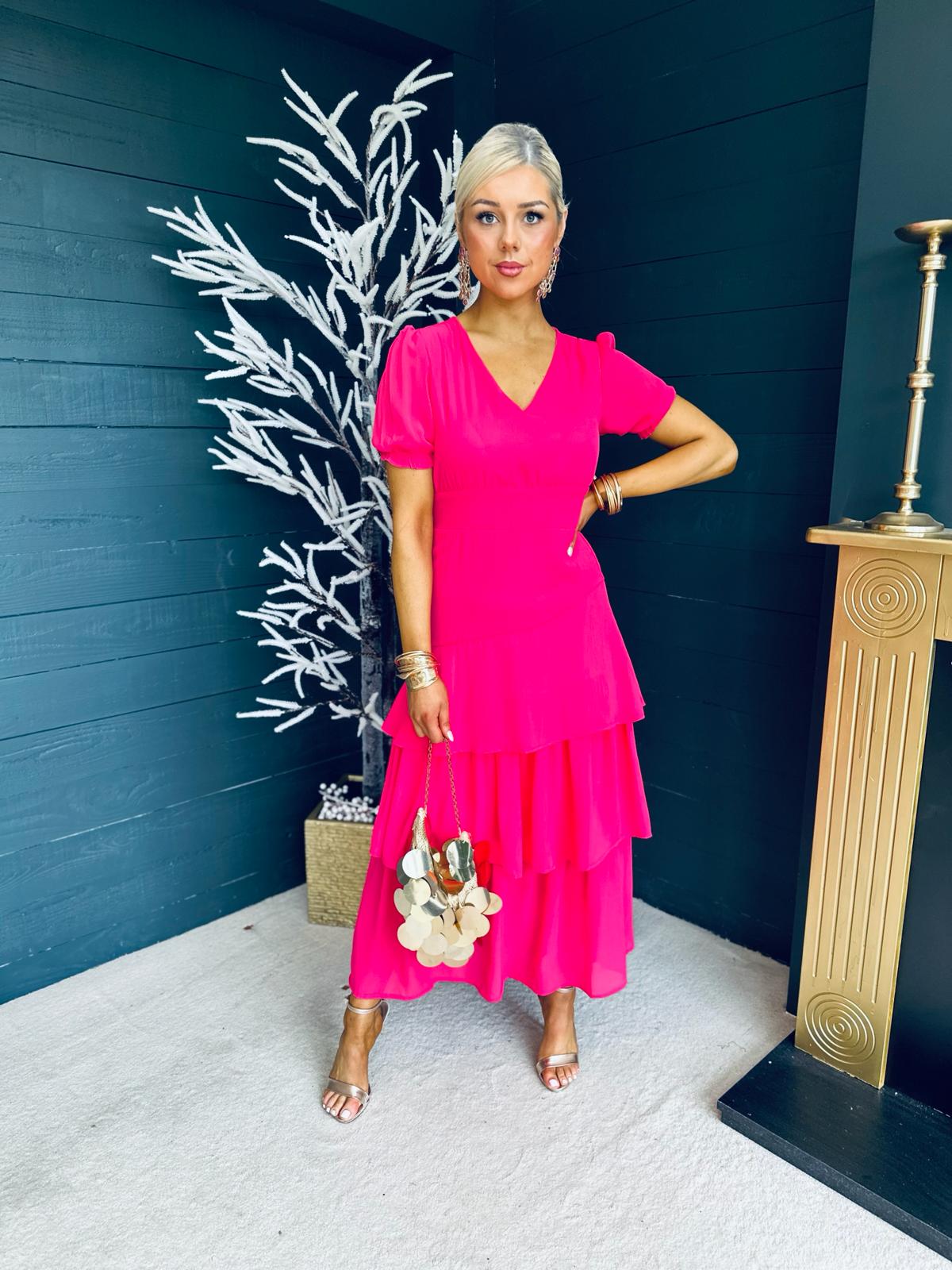 Fuchsia midi dress best sale