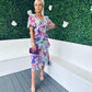 Leanne Print Midi Dress Lilac