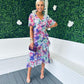 Leanne Print Midi Dress Lilac
