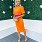 Celine Banded Occasion Dress Orange / Orchid