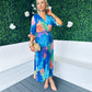 Pollie Pleated Midi Dress Blue Pre Order 21 May