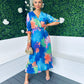 Pollie Pleated Midi Dress Blue Pre Order 21 May