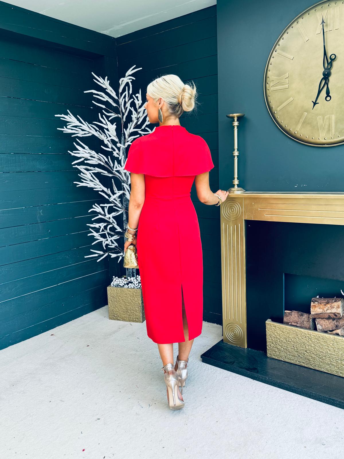 Shanna Detailed Occasion Dress Red