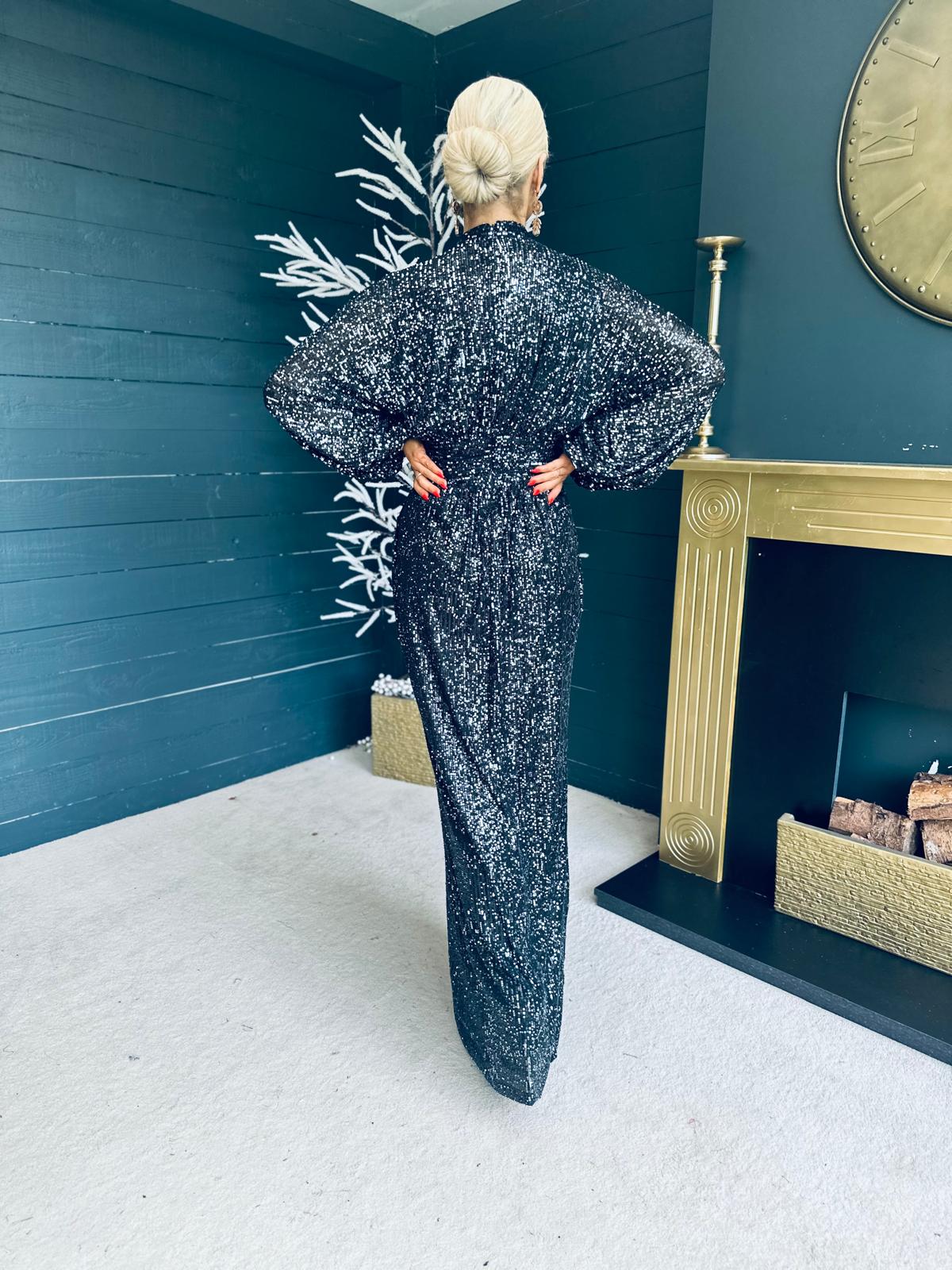 Briley Sequin Maxi Dress Black