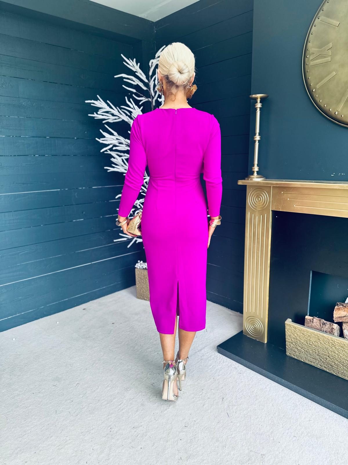 Pippa Rose Detail Dress Orchid