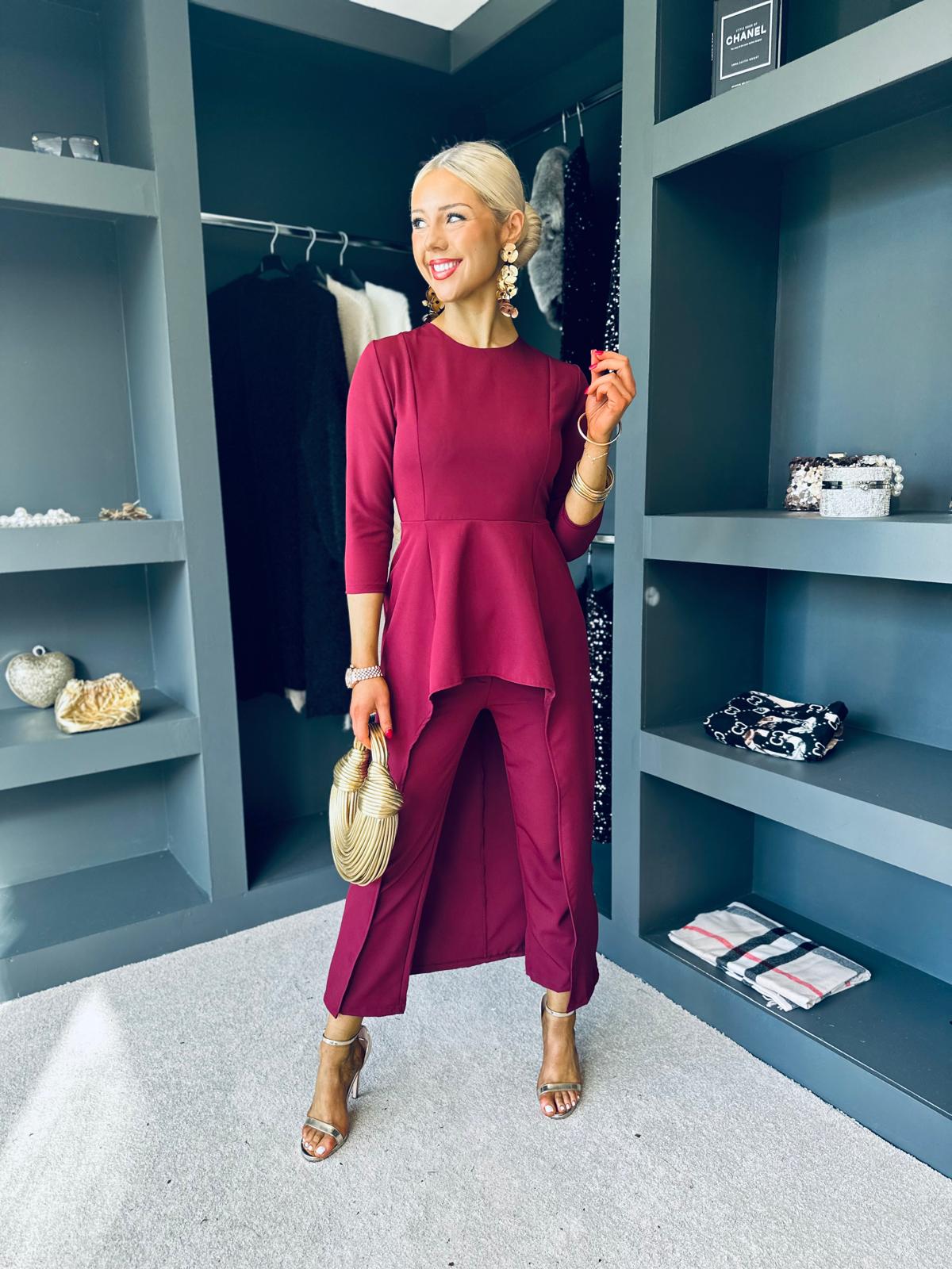 Sutton Occasion 2 Piece Burgundy
