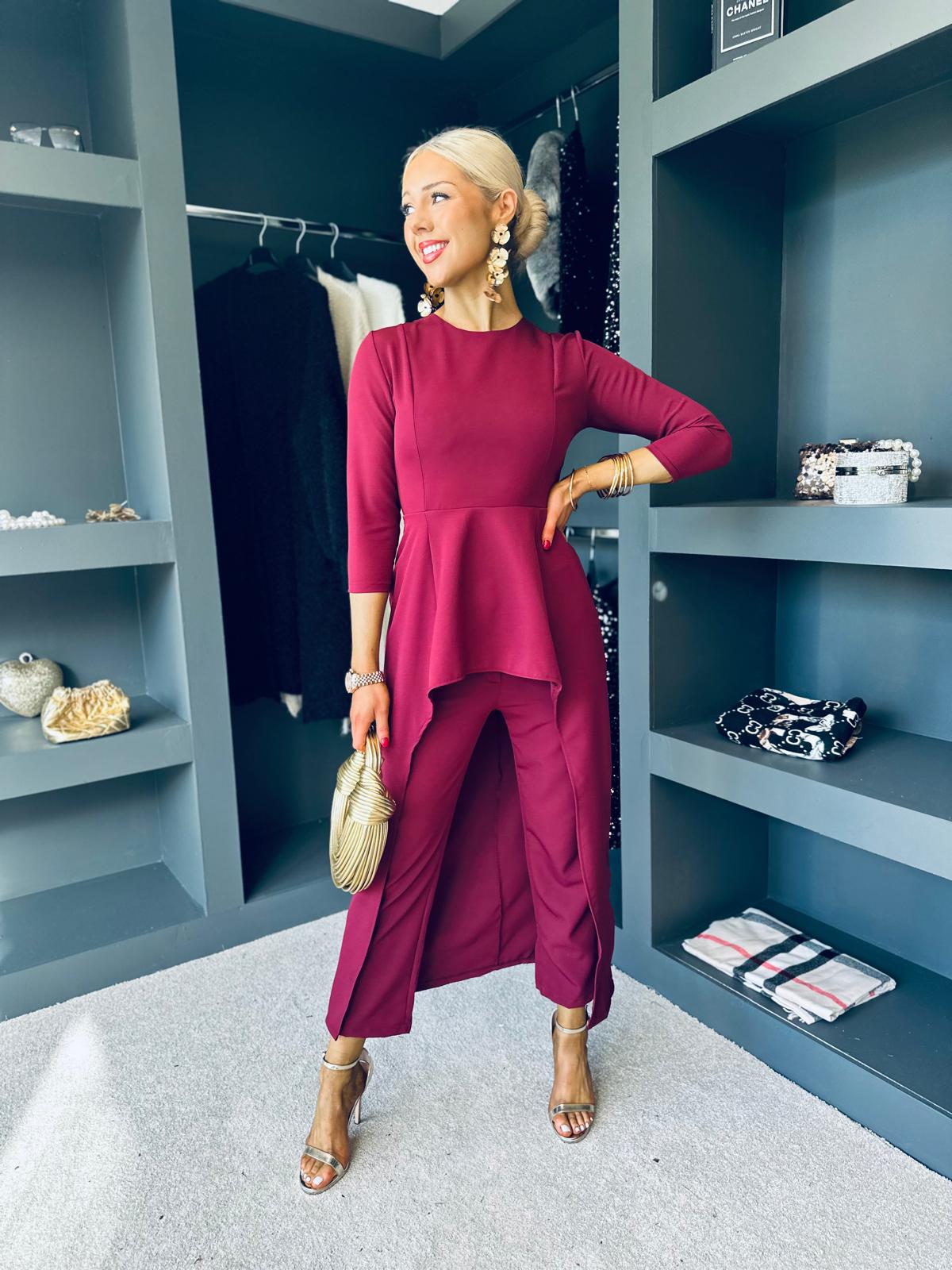 Sutton Occasion 2 Piece Burgundy