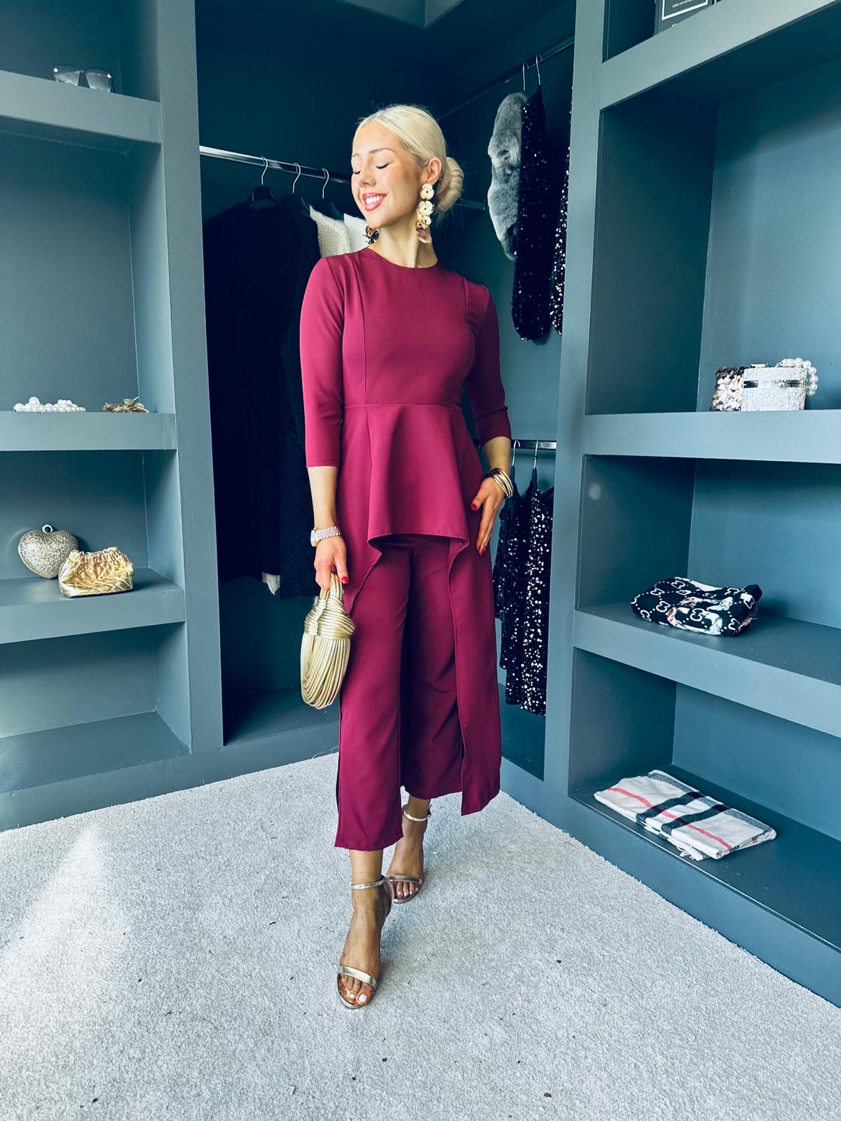 Sutton Occasion 2 Piece Burgundy