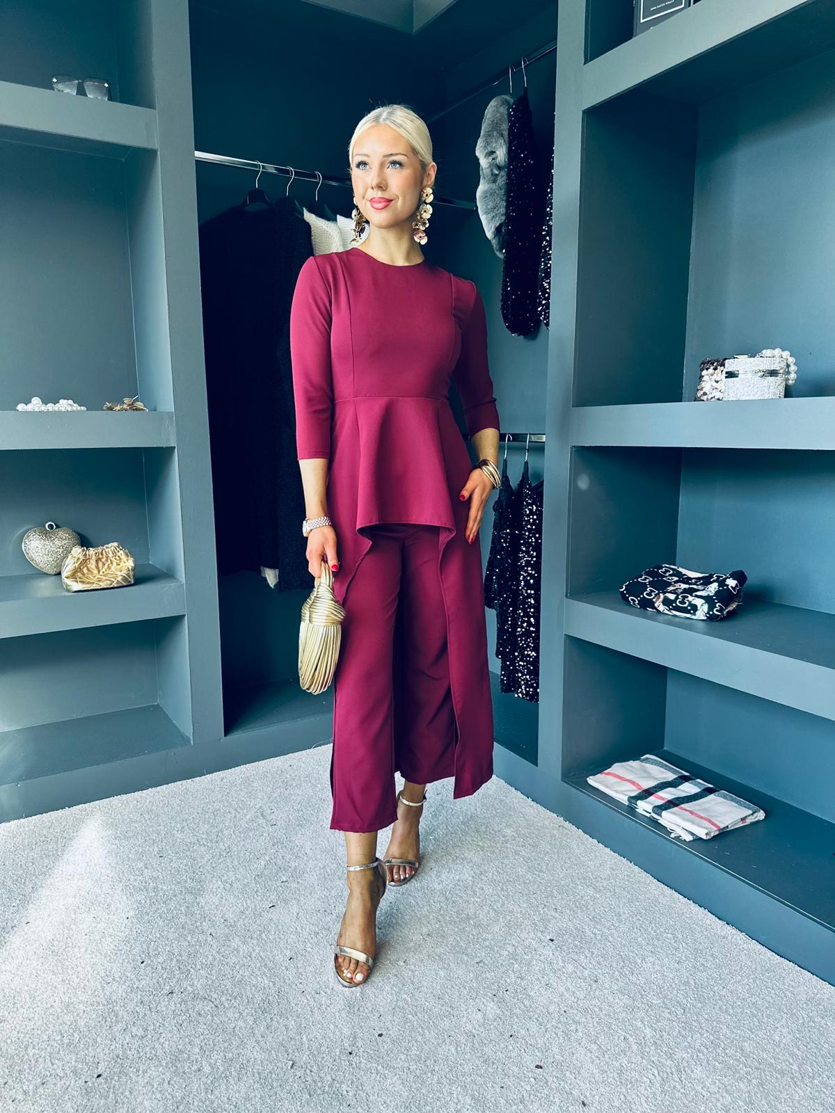 Sutton Occasion 2 Piece Burgundy