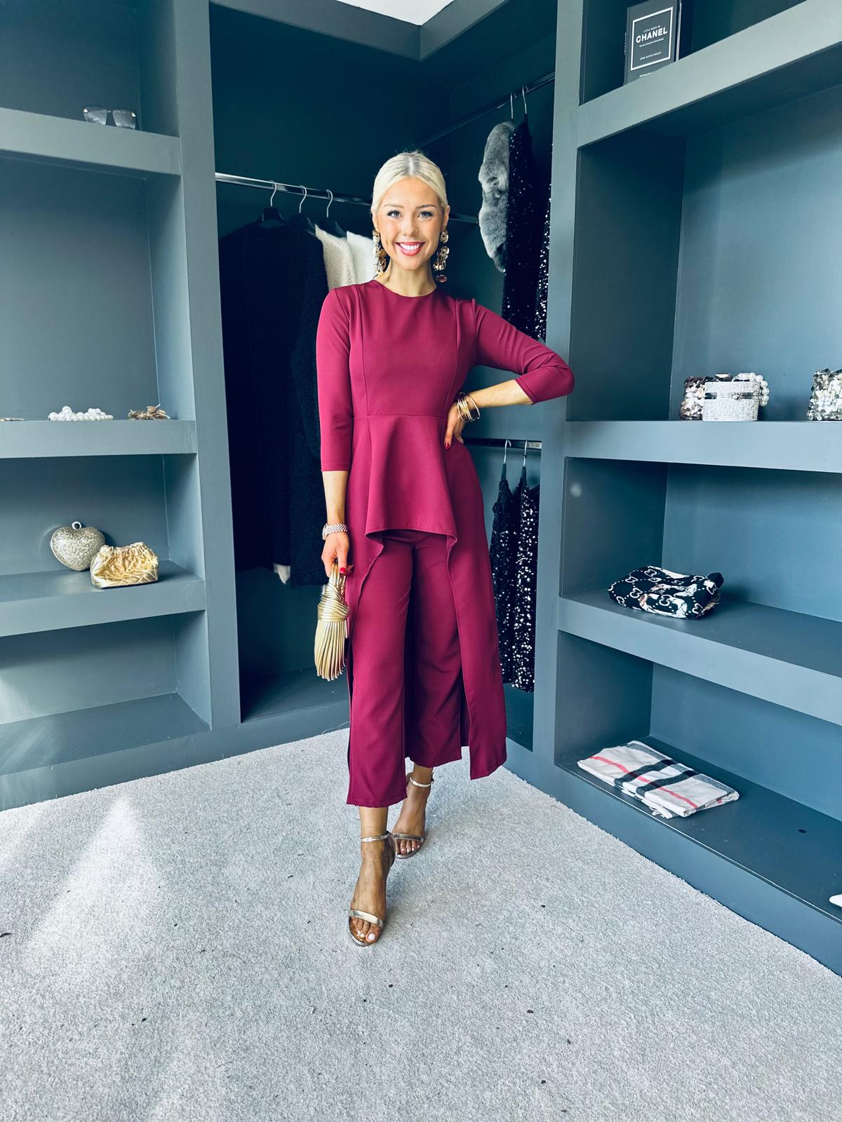 Sutton Occasion 2 Piece Burgundy