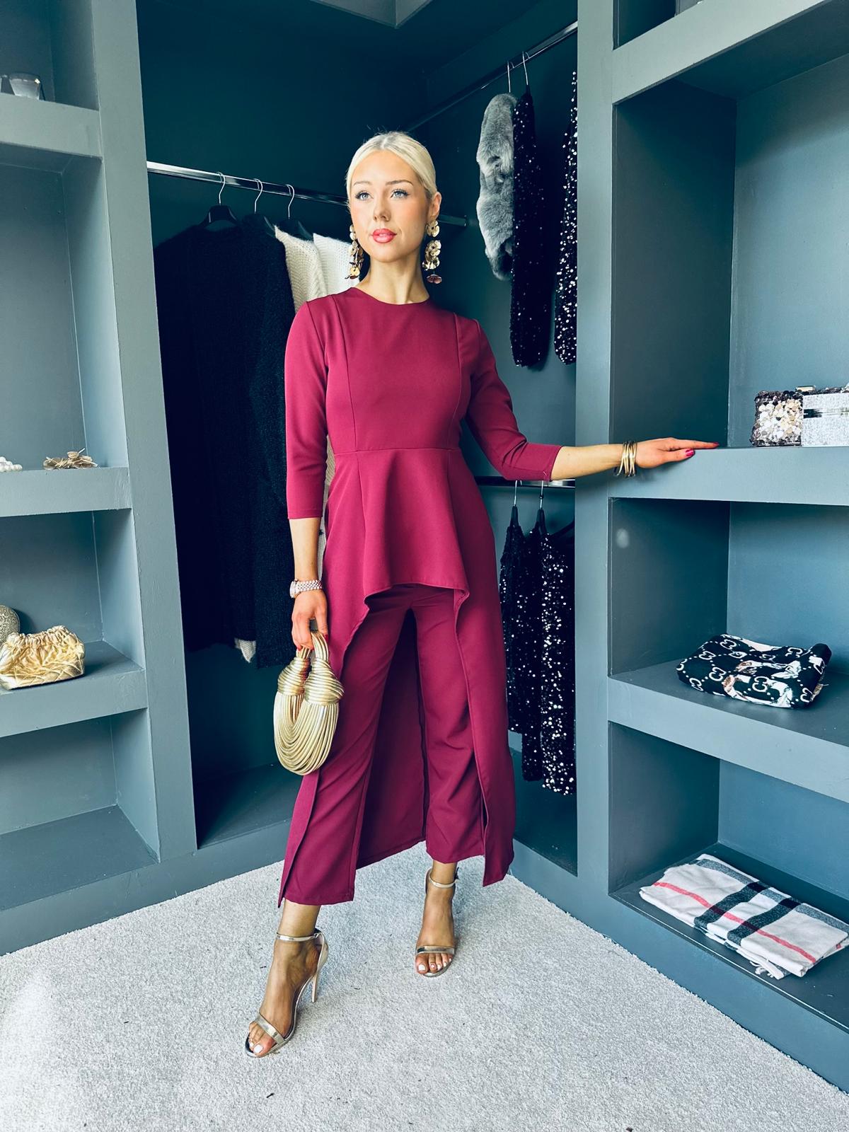 Sutton Occasion 2 Piece Burgundy