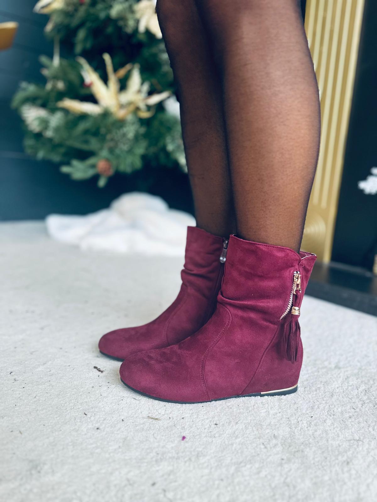 Leona Suede Boots Wine