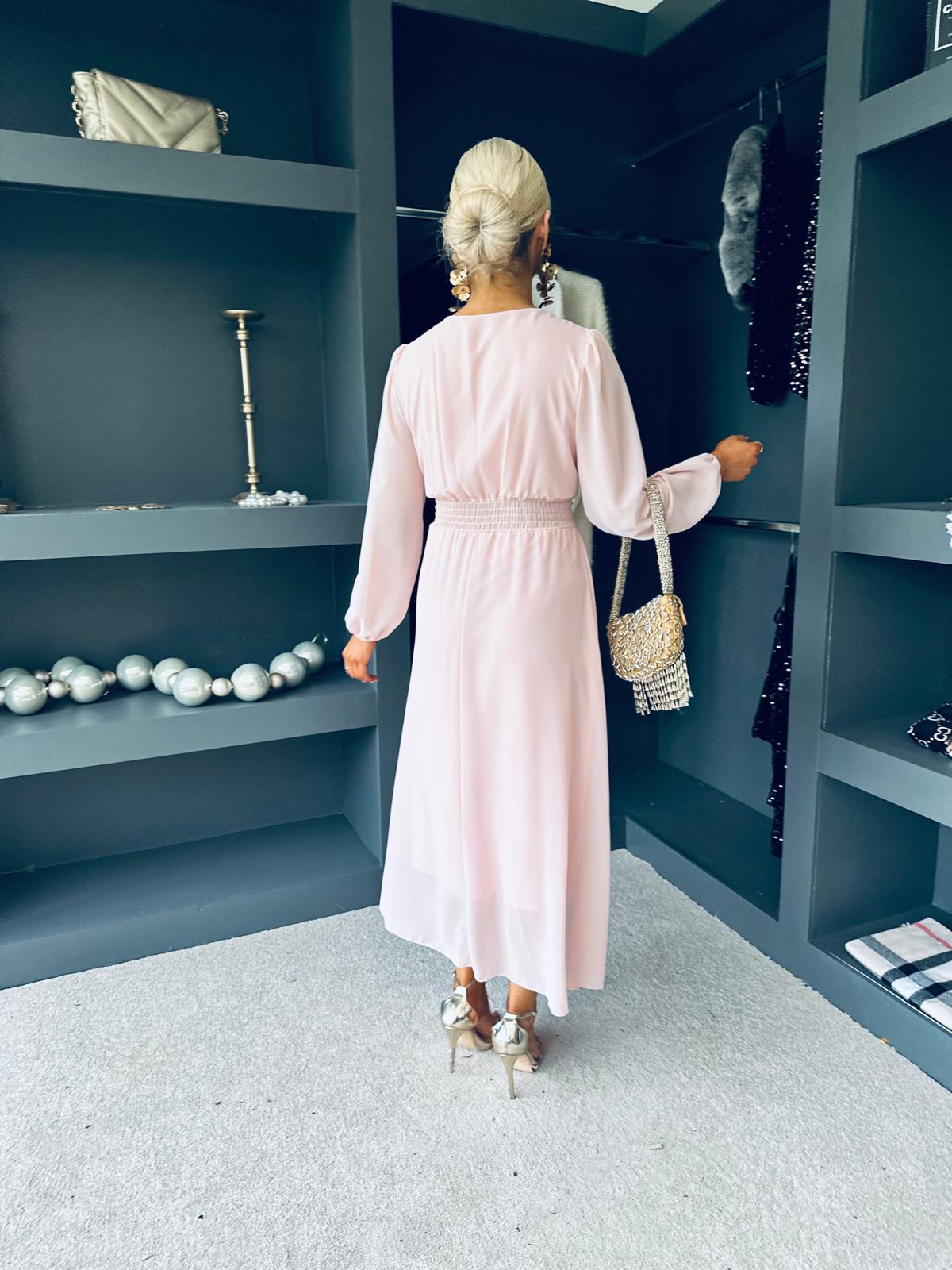 Maeve Banded Midi Dress Pwr Pink