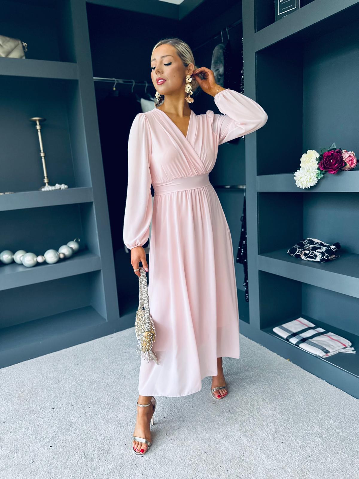 Maeve Banded Midi Dress Pwr Pink