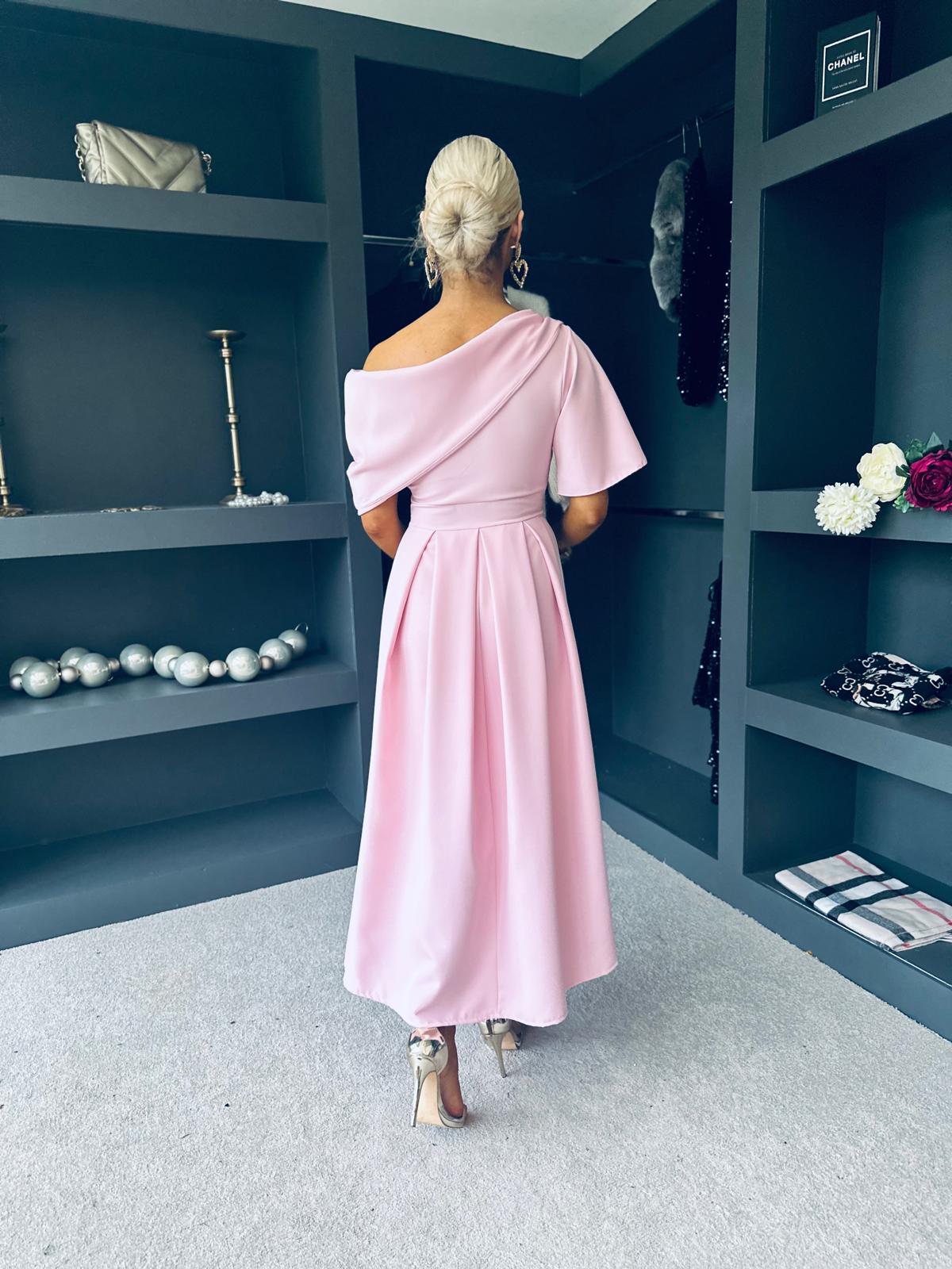 Celine Detailed Occasion Dress Pwr Pink