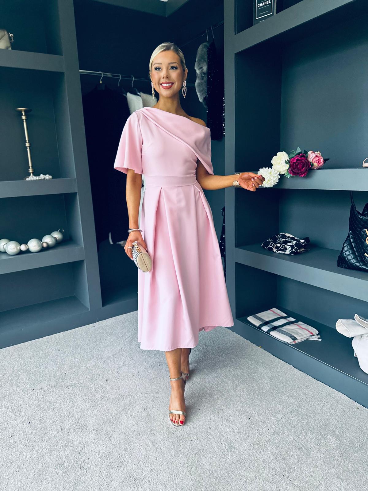 Celine Detailed Occasion Dress Pwr Pink