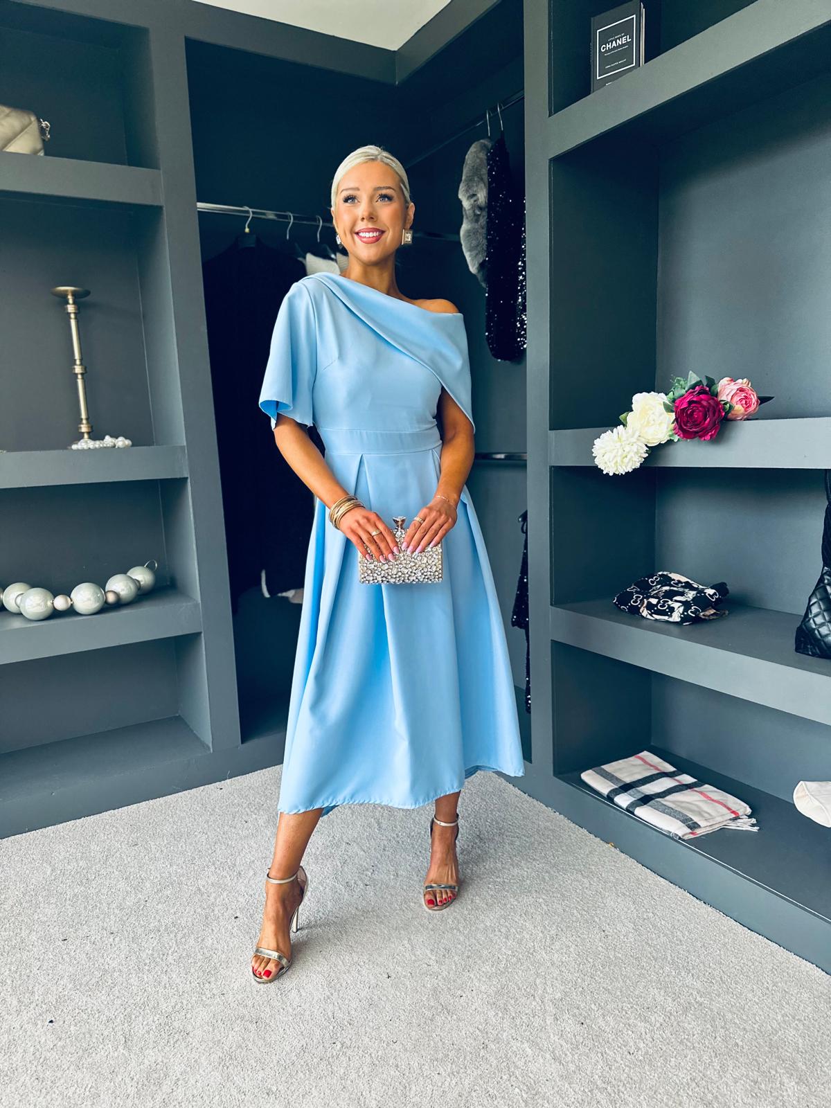 Celine Detailed Occasion Dress Pwr Blue