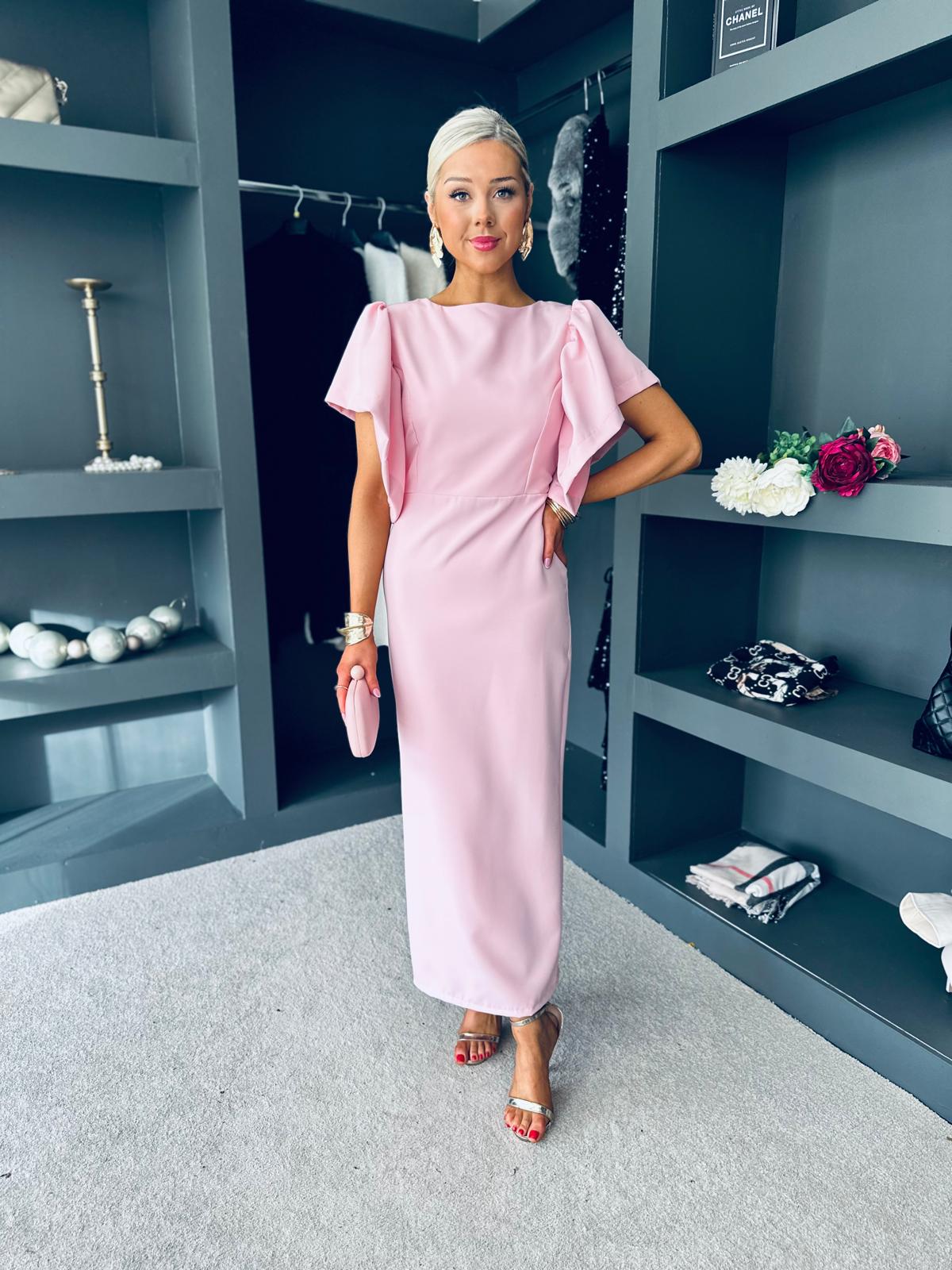 Tracy Detailed Occasion Maxi Dress Pwr Pink
