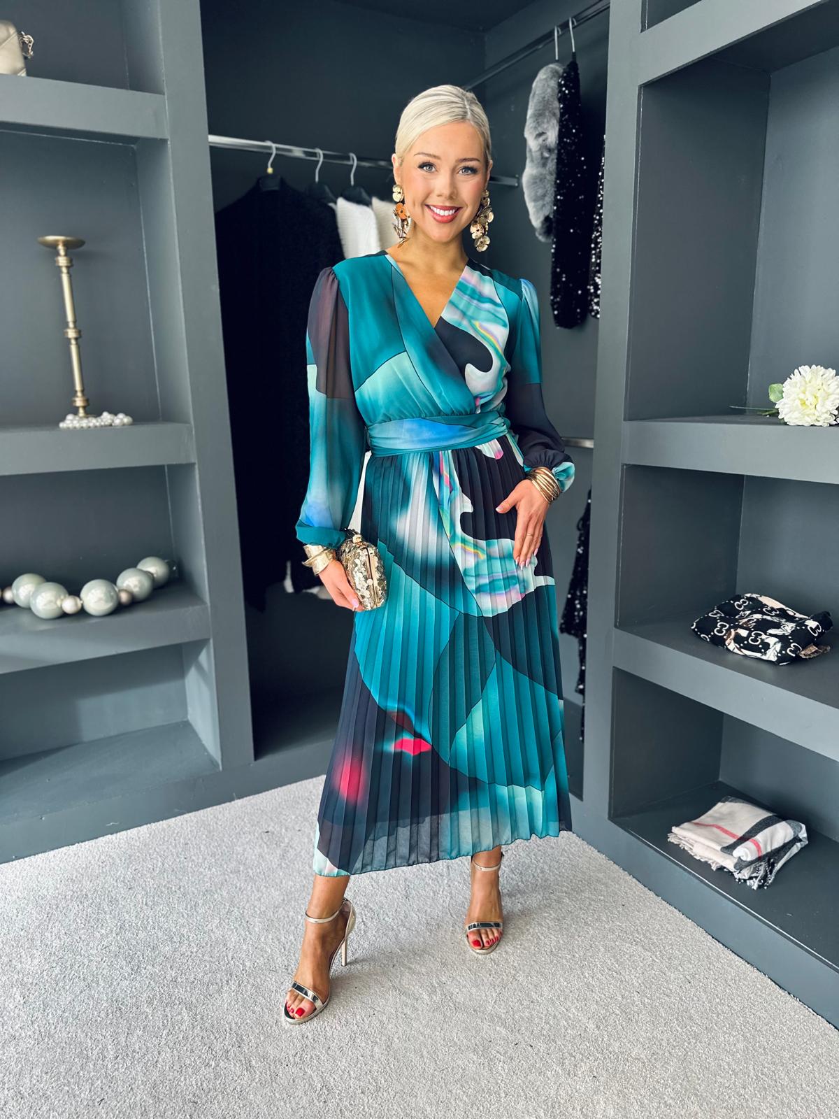 Ailbhe Pleated Midi Dress Green