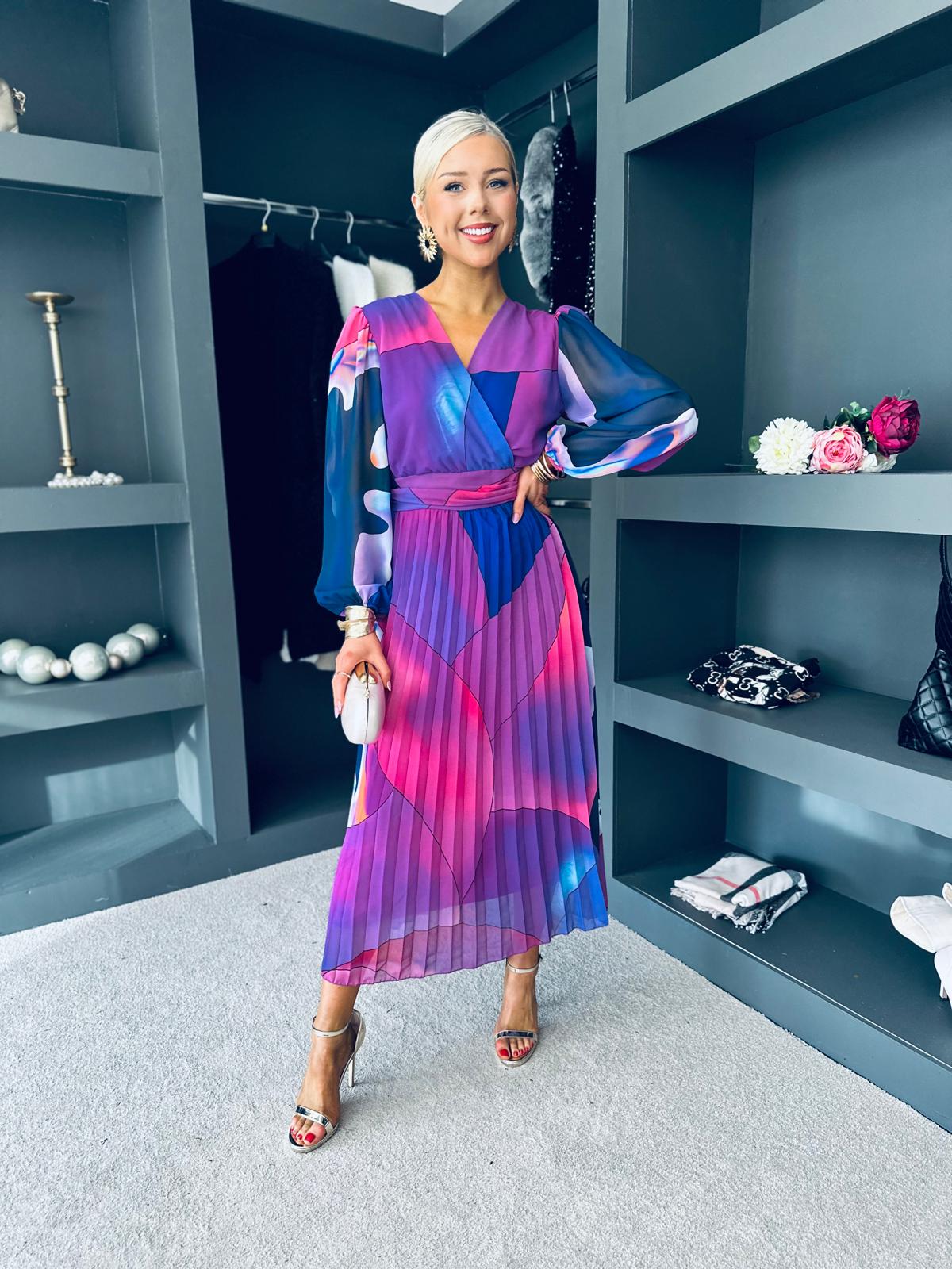 Ailbhe Pleated Midi Dress Violet