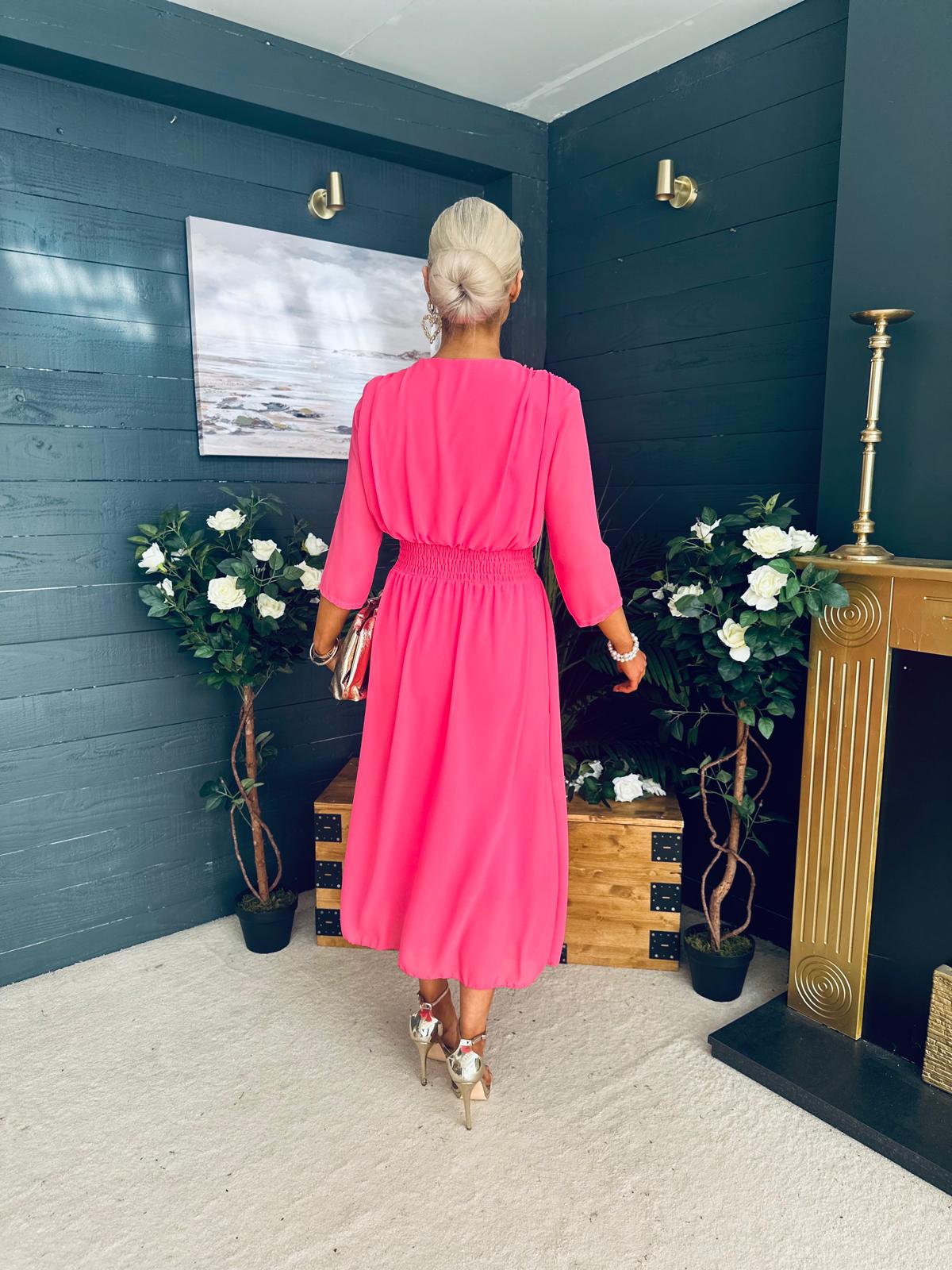 Sorse Band Detail Occasion Dress Pink