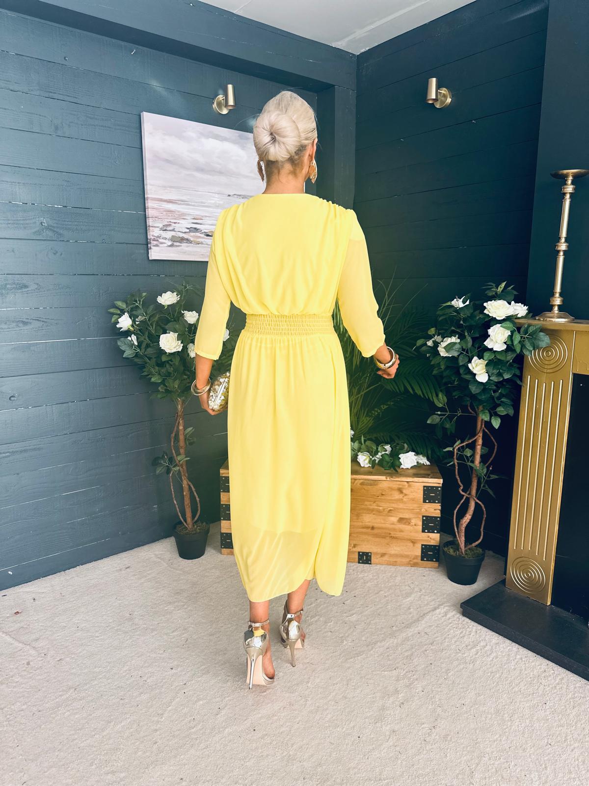 Sorse Band Detail Occasion Dress Daffodil