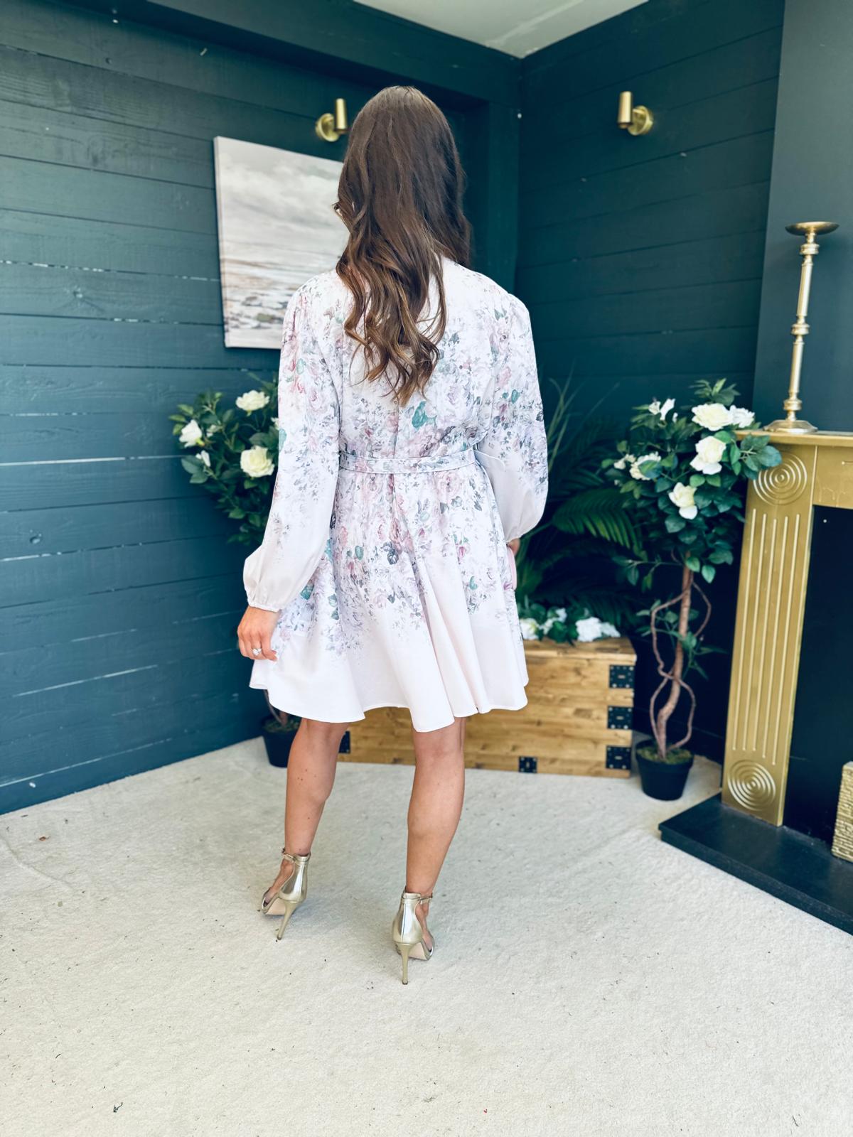Maggie Belted Shirt Mini Dress Lilac