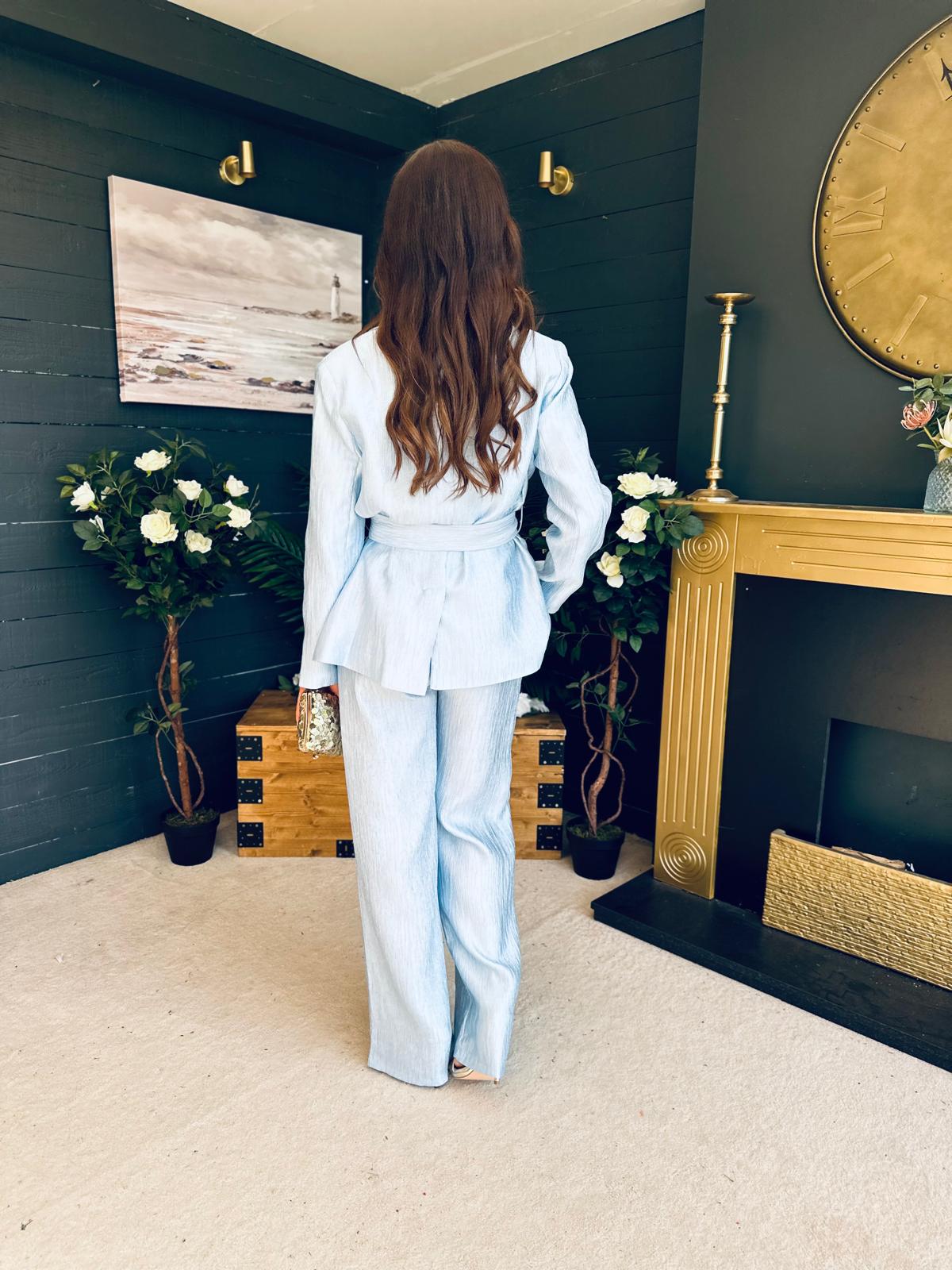 Elaine Belted Occasion Suit Pwr Blue