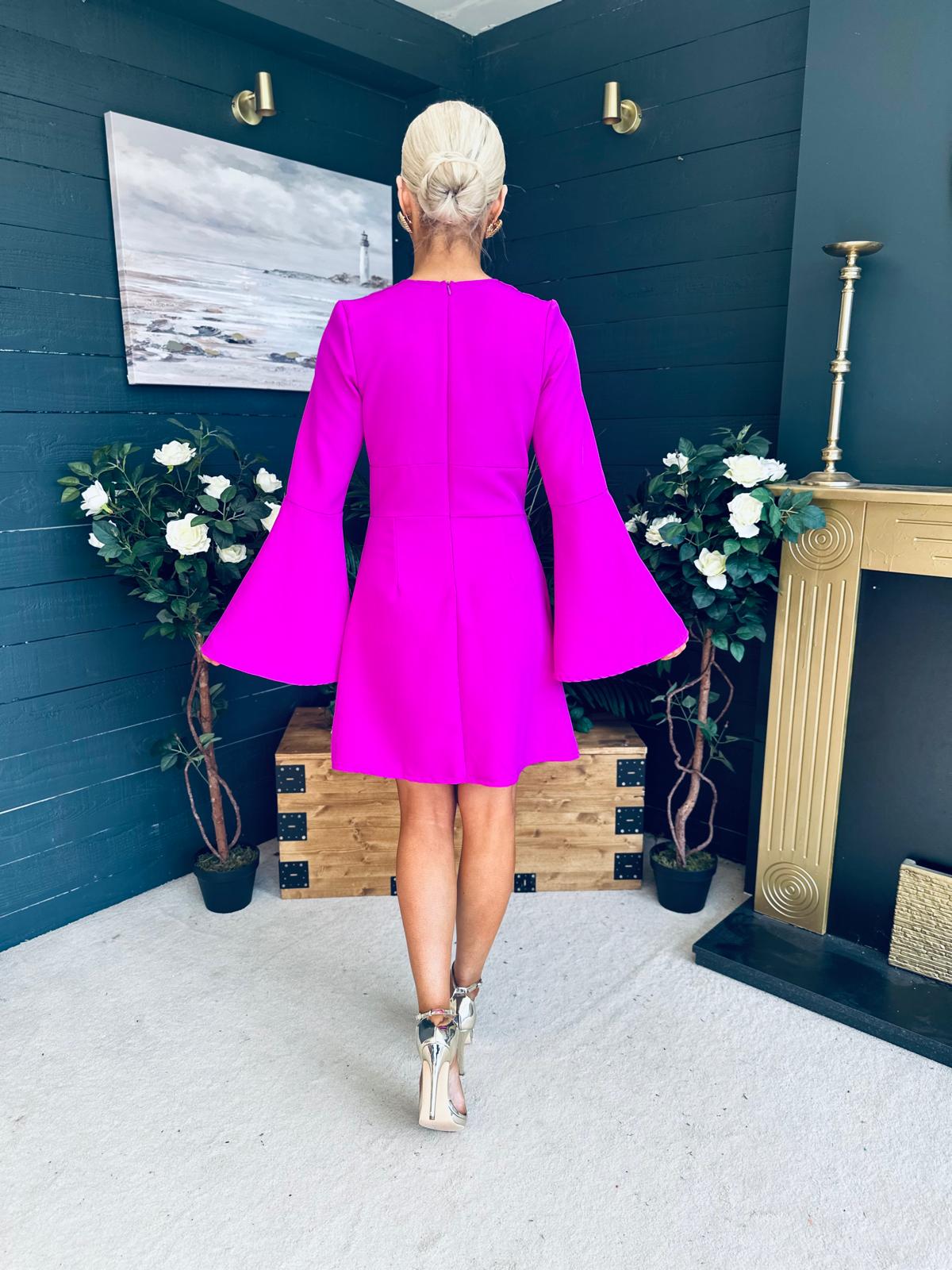 Shannon Detailed Mini Dress Orchid