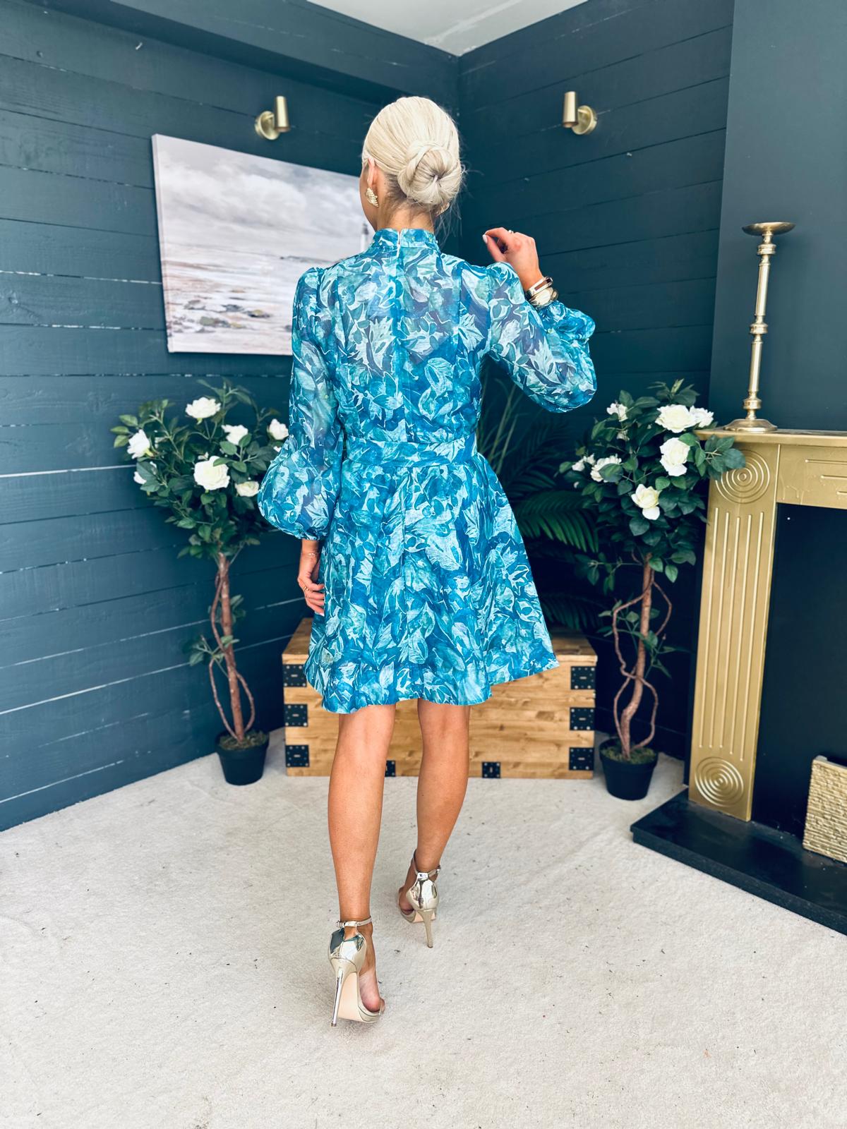 Ayda Detailed Occasion Mini Dress Marine