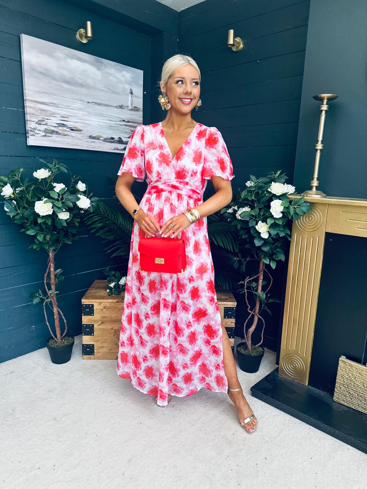Jamie Banded Midi Dress Rouge