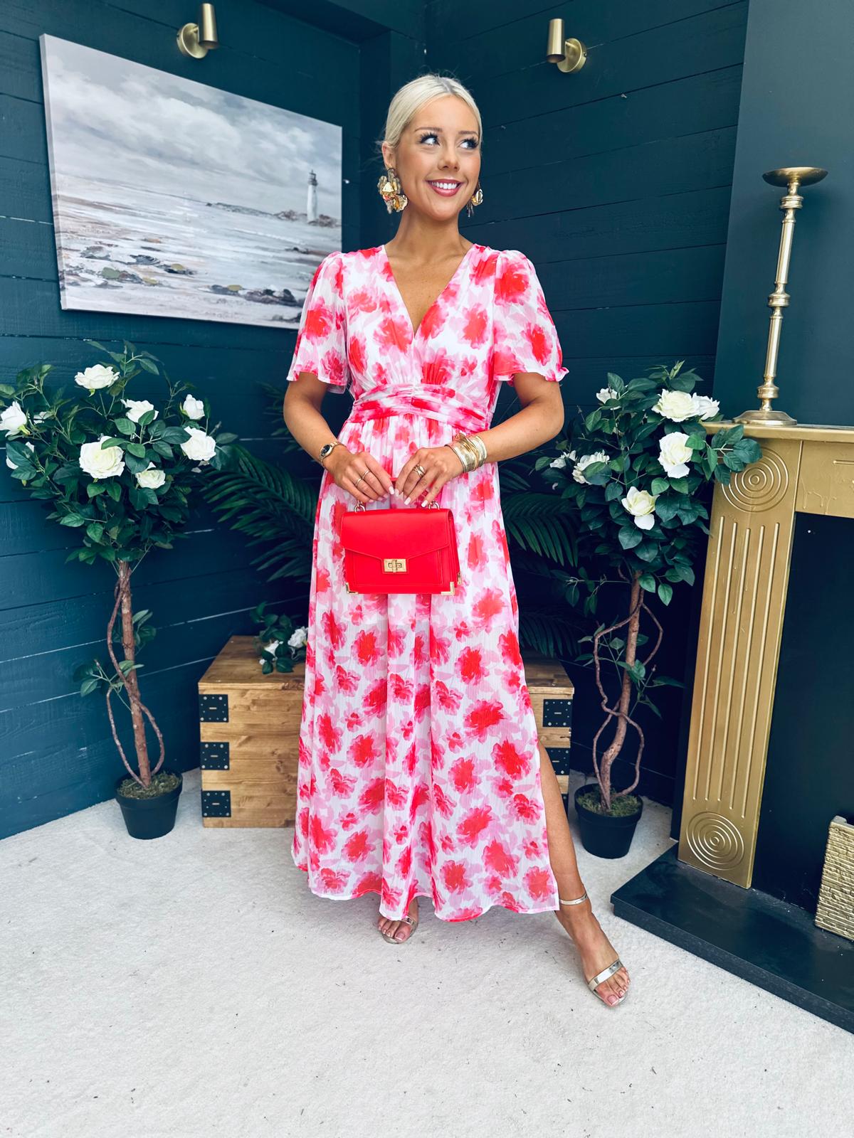 Jamie Banded Midi Dress Rouge