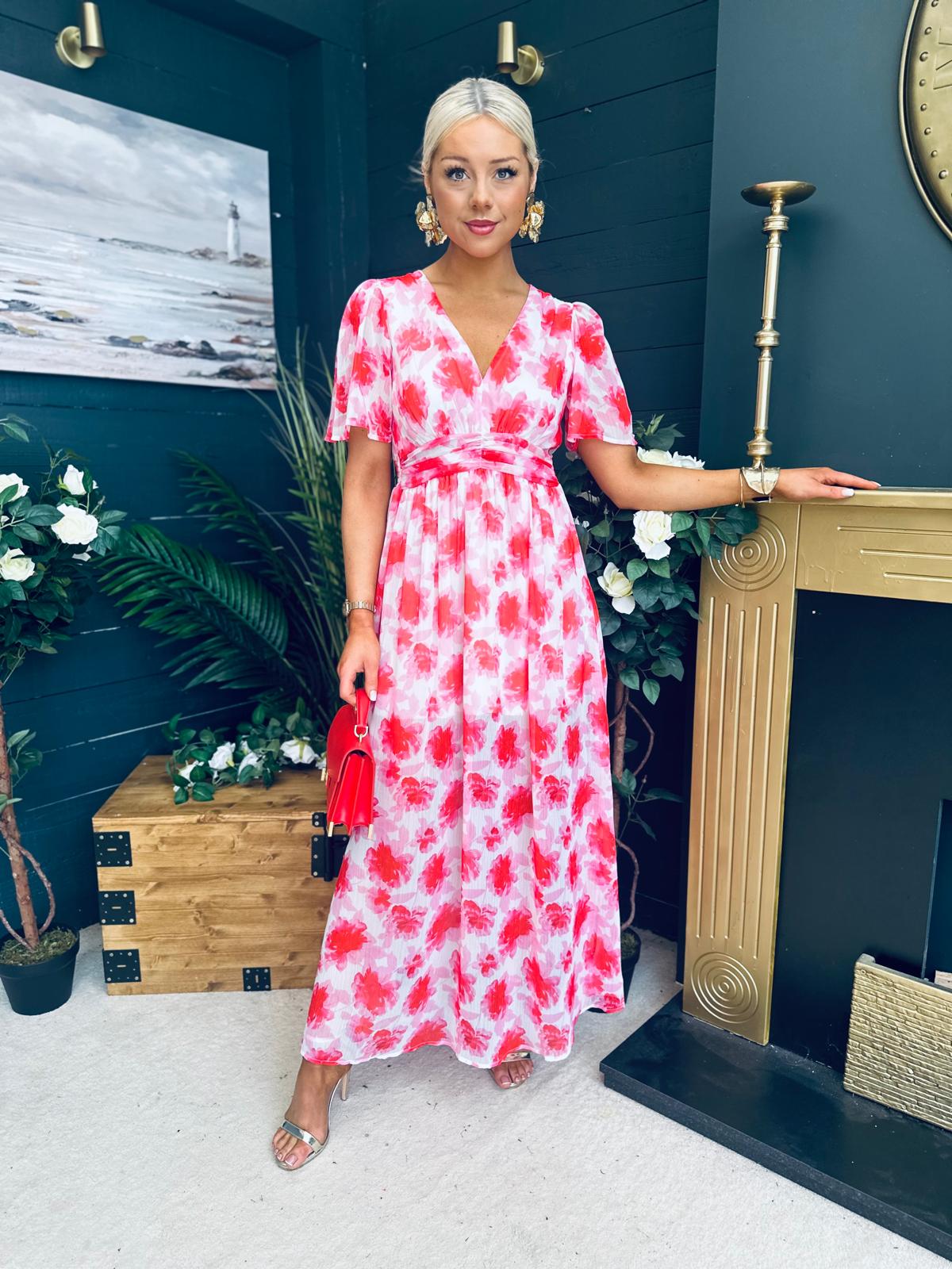 Jamie Banded Midi Dress Rouge