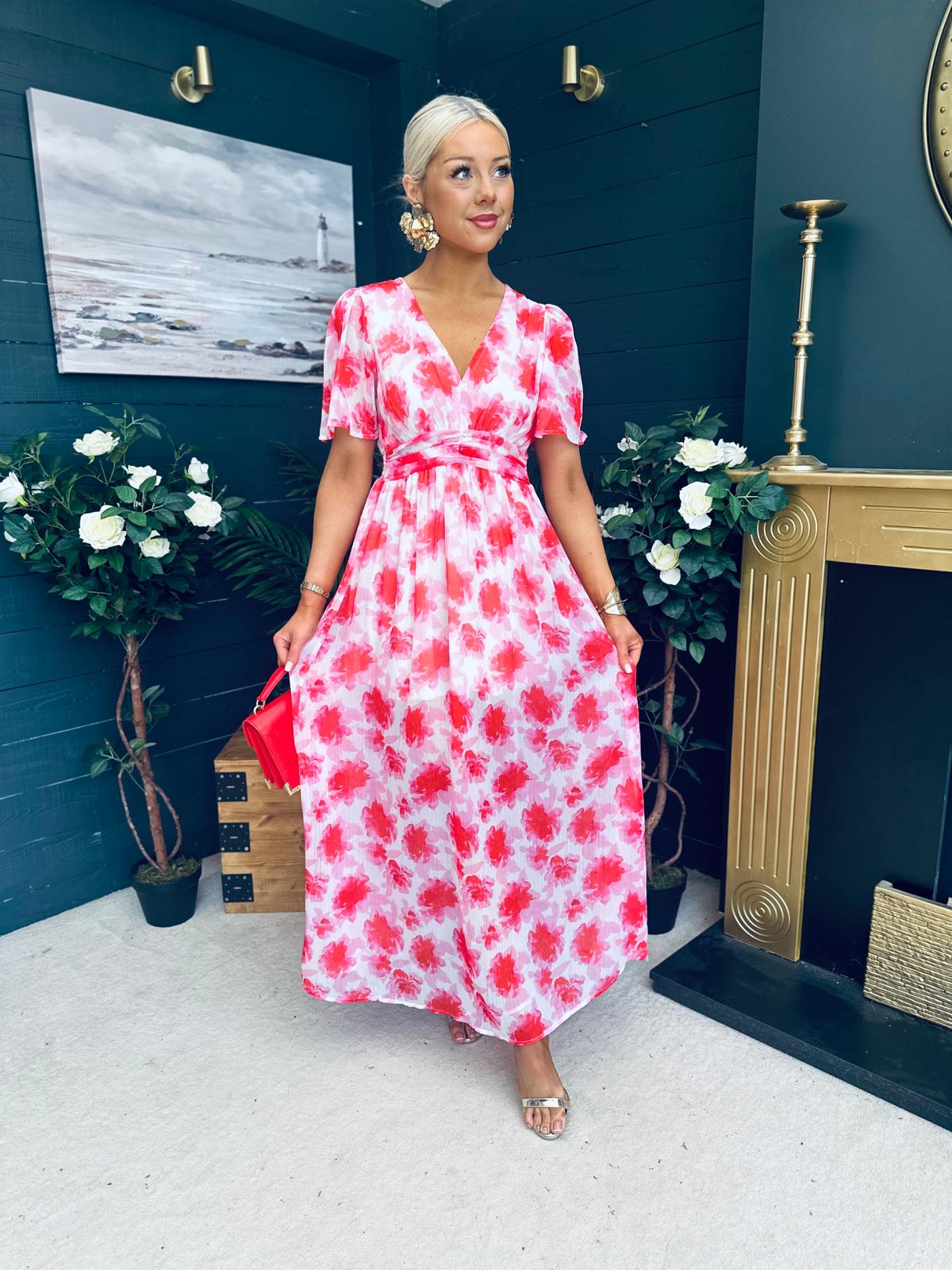 Jamie Banded Midi Dress Rouge