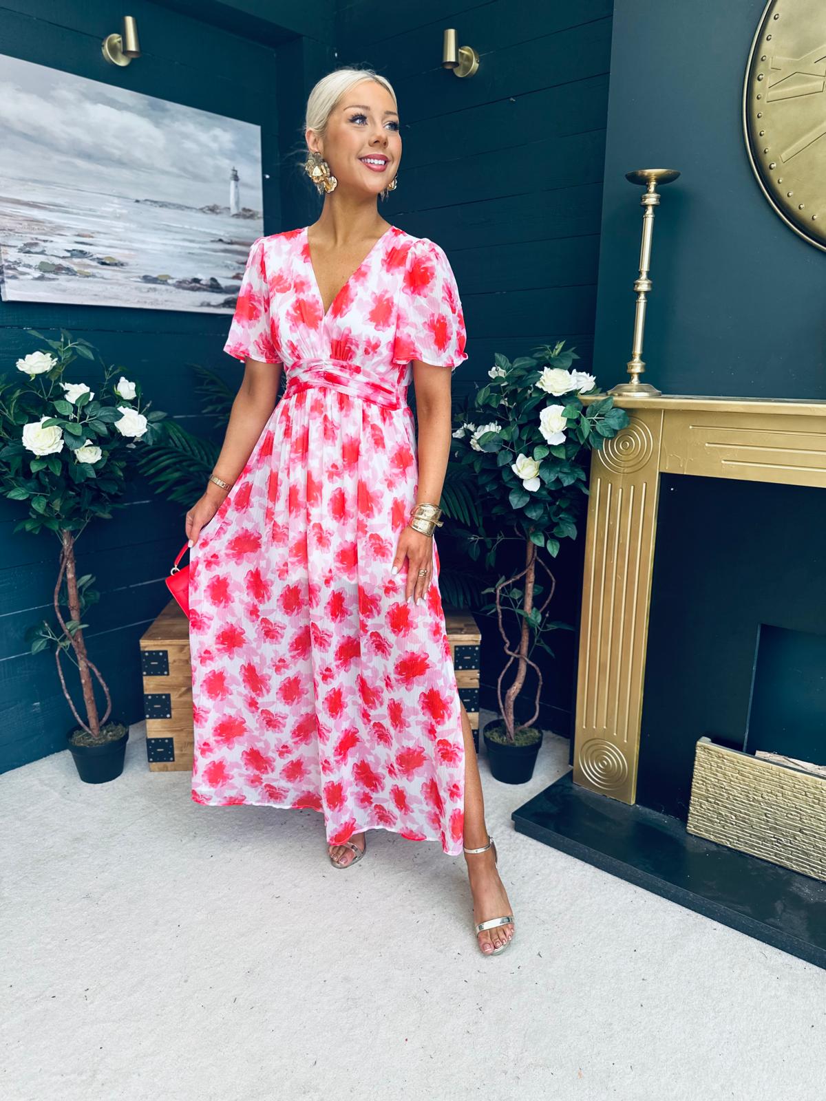 Jamie Banded Midi Dress Rouge
